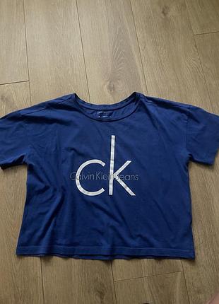 Стильна футболка кроп-топ calvin klein jeans (оригінал)