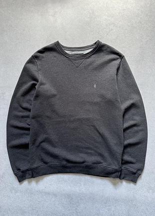 Allsaints чоловічий світшот темно-сірий базовий s кофта пуловер світлошот premium casual streetwear