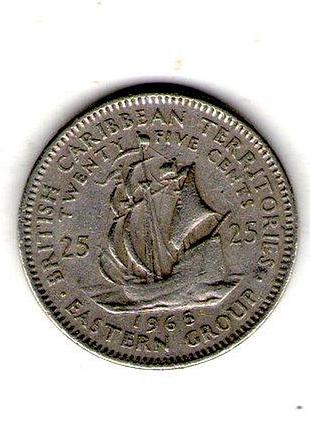 Восточные карибские штаты query елизавета ii 25ment, 1965 год медно-никелевый сплав, 6.51g, ø 24mm no3622
