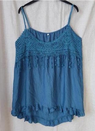 Топ летний на бретелях с кружевом раз. 48-50