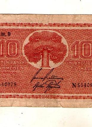 Финляндия 10 марок 1945 год no574