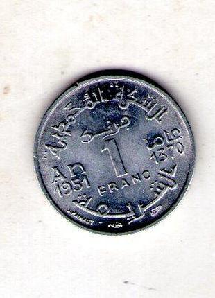 Марокко ø французский протекторат 136, 1951 год алюминий, 0.8g, ø 19mm no3630