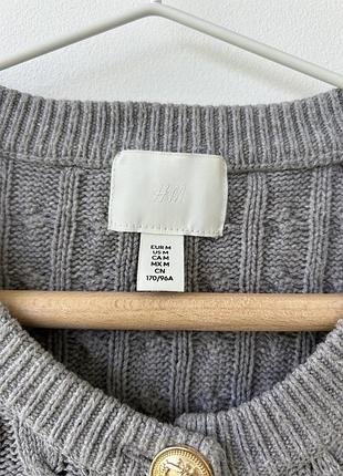 Сірий кардиган, жакет, американка в стилі old money h&m 8