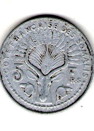 Французскоеñ ø колония франции 5 репортеров, 1959 год алюминий, 3.75g, ø 31mm no1701