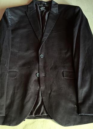 Чоловічий піджак h&m skinny fit, розмір eur 54 (xl), чорний, бавовна