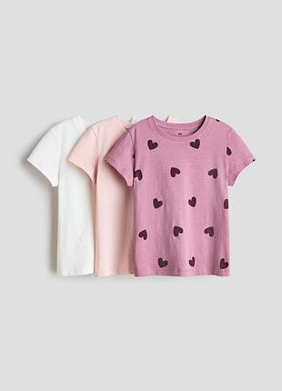 Набір футболок h&m (3 шт.) для дівчинки