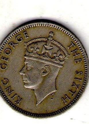 Малайя ø король георг vi 20ment, 1950 год медно-никелевый сплав, 5.65g, ø 23.6mm no3623