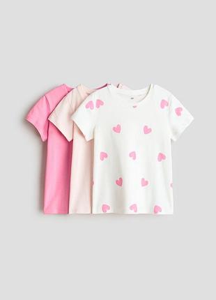 Стильний набір футболок h&m (3 шт.) для дівчинки