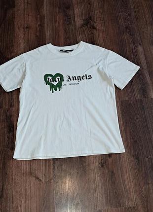 Чоловіча унікальна футболка palm angels з великим лого оригінал