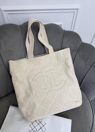 Сумка шопер chanel шанель мʼякий плюшевий
