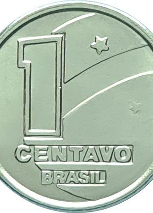 Бразилия 1 сентаво, 1989 год нержавеющая сталь, 2g, ø 17mm no3614