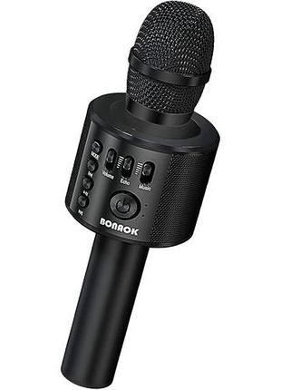 Bonaok q37 karaoke microphone мікрофон караоке бездротовий bluetooth (сток європа) уцінка коробка
