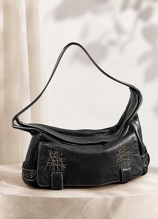 Шкіряна сумка сумка женская giorgio ferretti чорна шкіряна з м’якої шкіри
