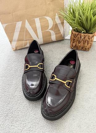 Жіночі шикарні лофери туфлі zara оригінал 37 р