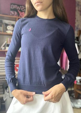 Кофтинка жіноча ralph lauren синя з вишивкою s