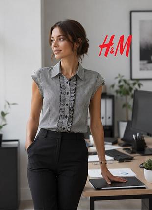 Стильна шифонова смугаста літня блуза h&m
