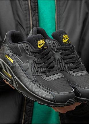 Кроссовки мужские nike air max 90 black yellow оригінал.
