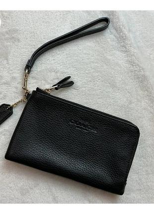 Гаманець-клатч бренду coach, модель double corner zip wristlet.
