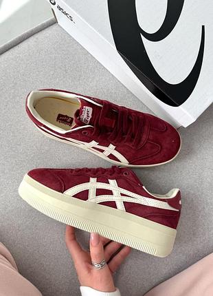 👟 кроссовки onitsuka tiger token platform burgundy / наложка bs👟