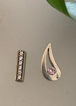 Сет из двух винтажных серебряных подвесок, шармов