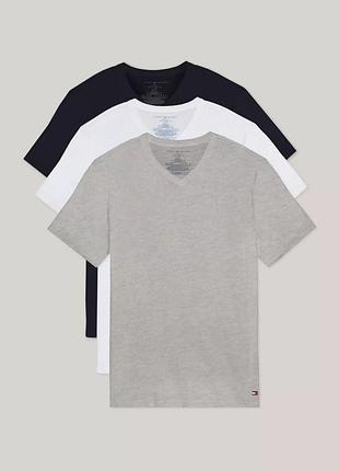 Tommy hilfiger набор мужских футболок базовых white grey black