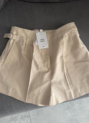 Шорти з льоном h&m