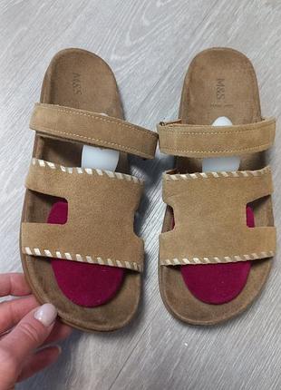 Женские кожаные шлепанцы m&amp;s
