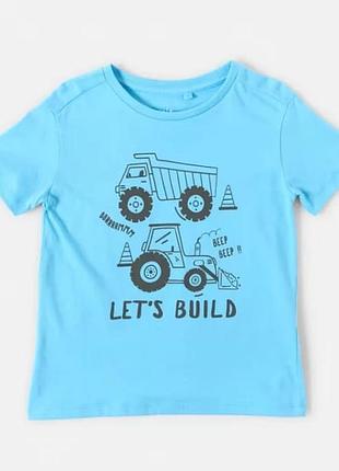 👕 яскрава дитяча футболка anko "let's build" з машинками
