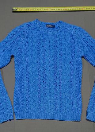Плечи 40 см polo ralph lauren 
size s cable knit хлопковый голубой свитер