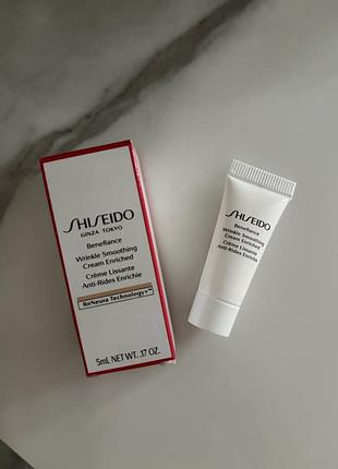 Мініатюра поживного крему для обличчя проти зморшок shiseido benefiance wrinkle smoothing cream enriched.