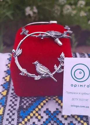 Срібні сережки  " сойка" від орінго