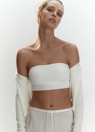 80c білий еластичний безшовний бюстгальтер бюстгальтер топ h&amp;m р. m