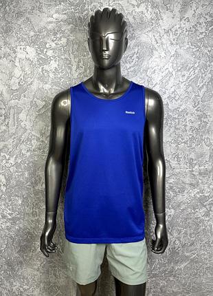 Reebok play dry майка безрукавка xl размер спортивная синяя оригинал