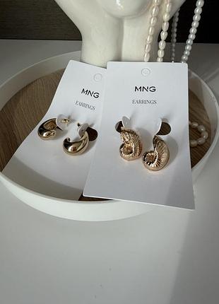 Сережки мушлі, сережки краплі mango