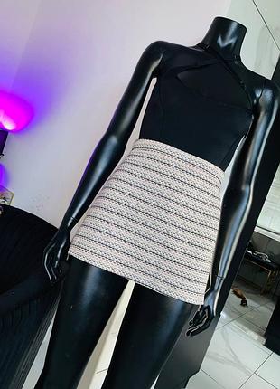 Твидовая мини-юбка topshop, размер uk 8 (eur 36)