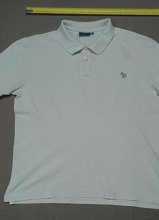 Плечи 46 см paul smith jeans size xl бело серое поло 100% cotton