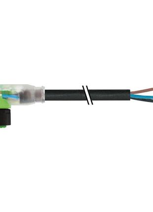 7005-08102-6110500 коннектор m8,led с кабелем,угольный,розетка,pvc 4x0.25 5м