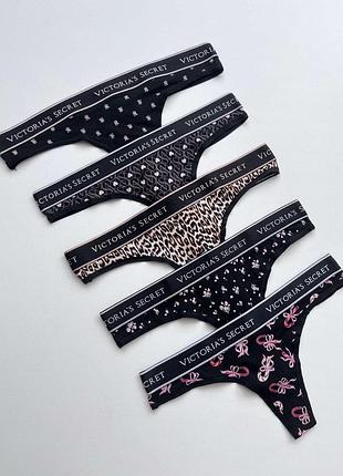 Трусики виктория сикрет victoria’s secret трусы стринги комплект