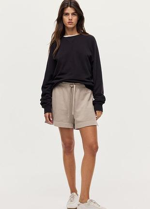 Хлопковые шорты оверсайз трехнитка h&amp;m p s- m