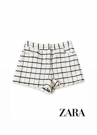 Твідові шорти zara m–l | жіночі шорти в клітинку | стан ідеальний