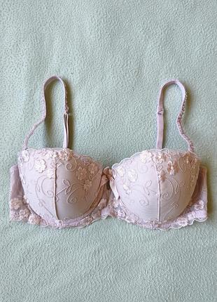 Бюстгальтер анжелика h&m 70b-70c бюст бюстье бра бралет лиф лифчик балконет со съёмными бретельками с вышивкой