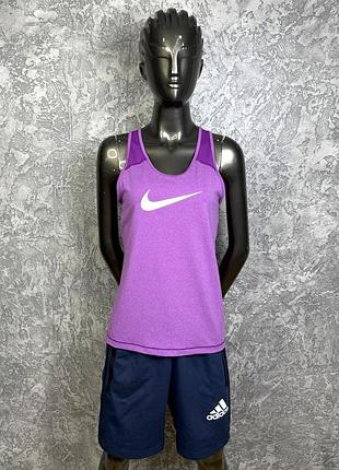 Nike pro майка xl размер женская спортивная с лого фиолетовая