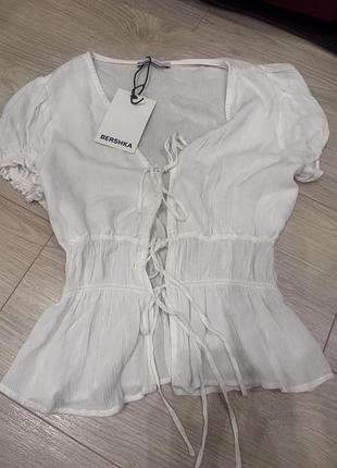 Блуза майка на завʼязках bershka