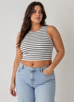 Топ у смужку shein, майка, базова, футболка l/xl