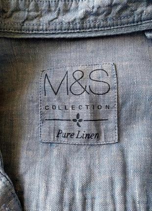 Жіноча сорочка льон marks & spencer m&s блакитна eur 40 uk 12