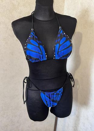 Стильний купальник на завʼязках 🦋зі вставками пушап