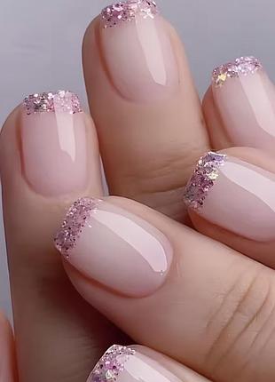Накладні нігті glitter french