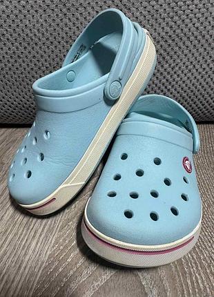 Оригінальні crocs j1 дитячі крокси блакитного кольору