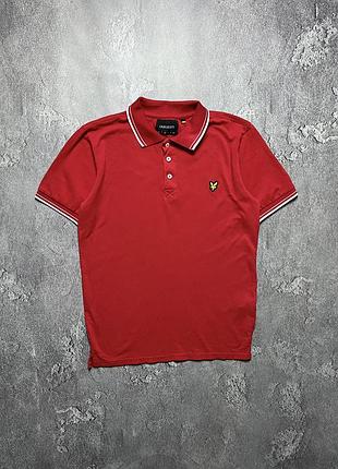 Vintage винтажная футболка поло lyle scott лайл скотт big logo casual кэжуал size m размер м