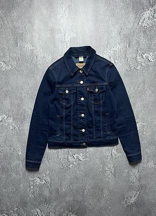 Vintage винтажная женская джинсовая куртка levi’s левайс big logo y2k size s размер с